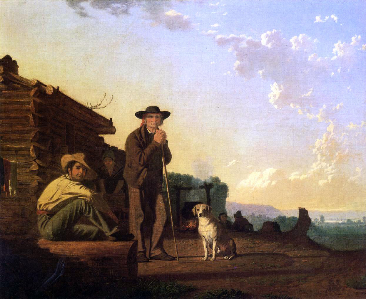 George Caleb Bingham The Squatters - Canvas Print