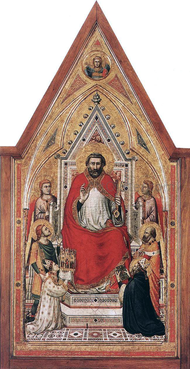 Giotto Di Bondone The Stefaneschi Triptych: St Peter Enthroned - Canvas Print