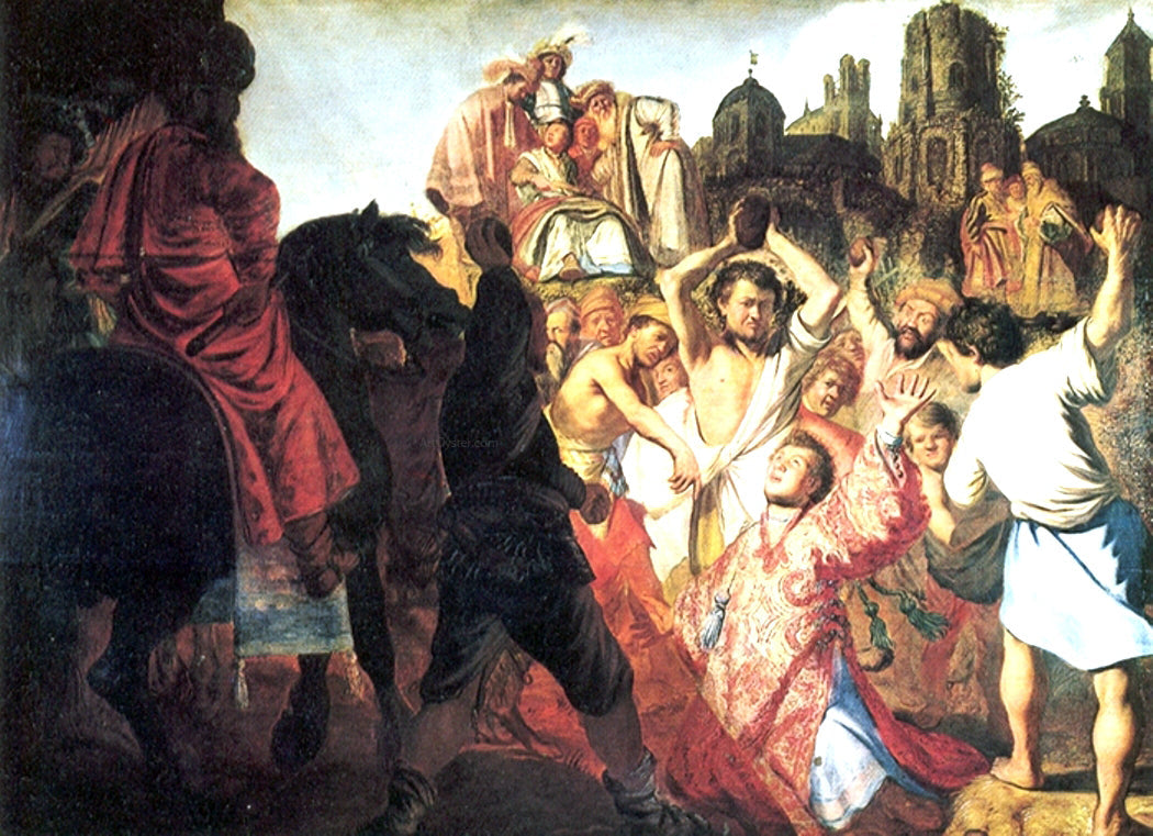 Rembrandt Van Rijn The Stoning of St. Stephen - Canvas Print
