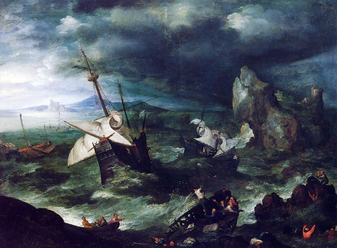 The Elder Jan Bruegel The Storm at Sea with Shipwreck - Canvas Print