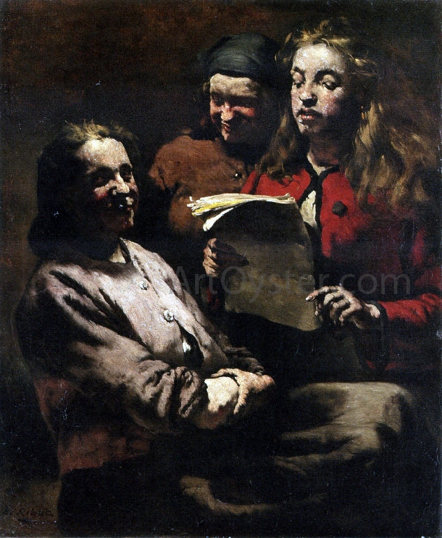 Theodule Ribot The Story - Canvas Print