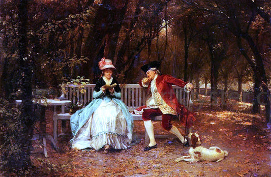 Louis Emile Adan The Suitor - Canvas Print