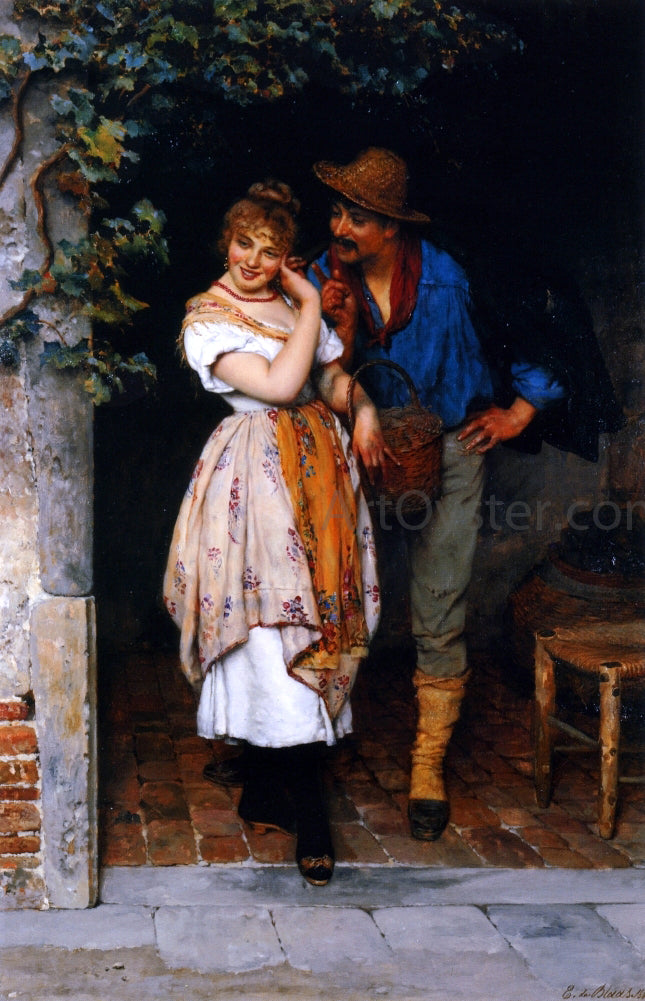 Eugene De Blaas The Suitor - Canvas Print