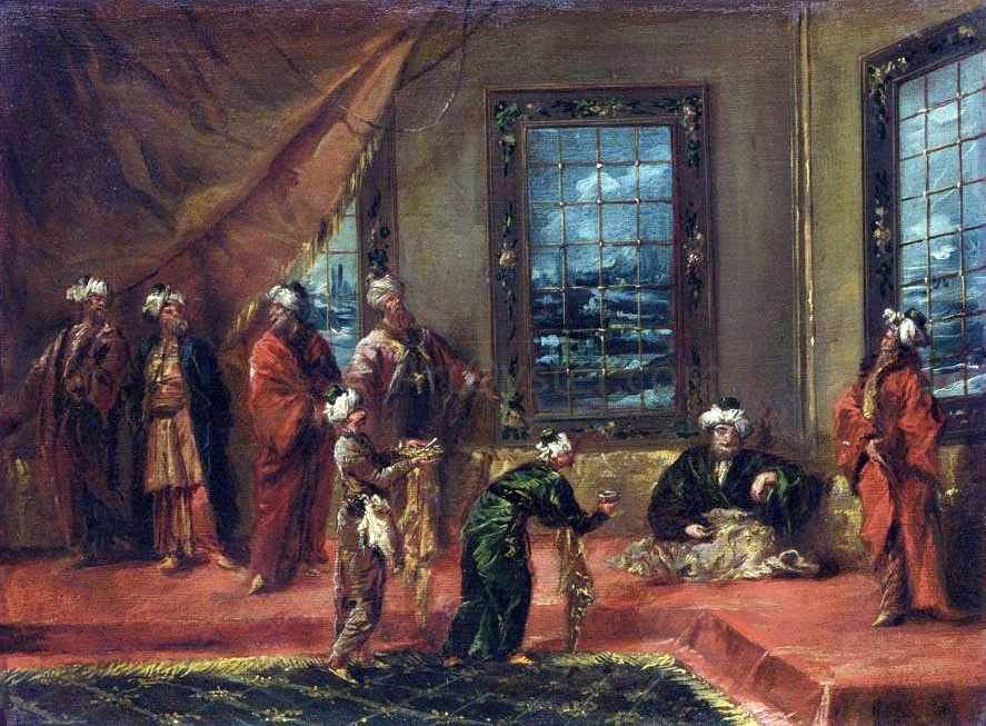 Giovanni Antonio Guardi The Sultan Being Brought Food and Drink - Canvas Print