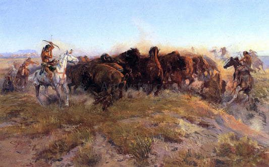 Charles Marion Russell The Surround - Canvas Print