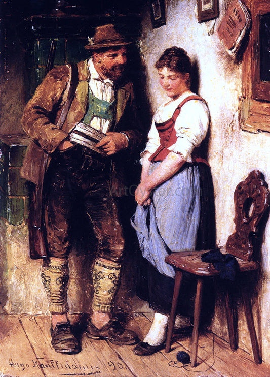 Hugo Kauffmann The Sweetheart - Canvas Print