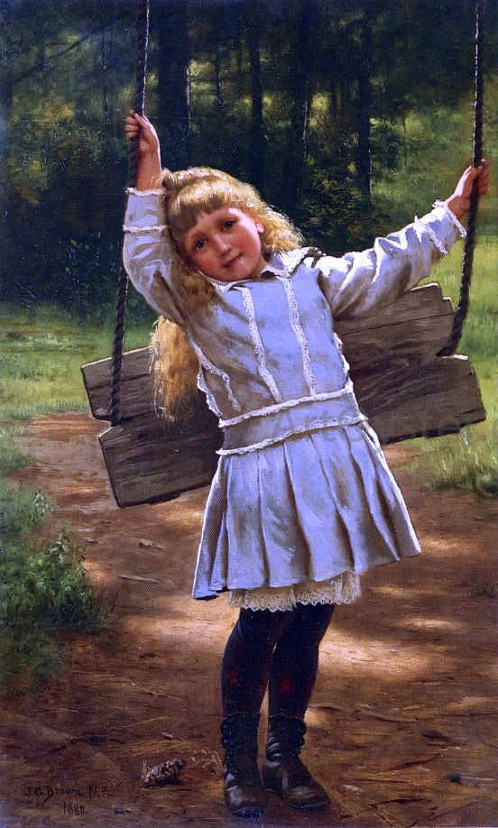 John George Brown The Swing - Canvas Print
