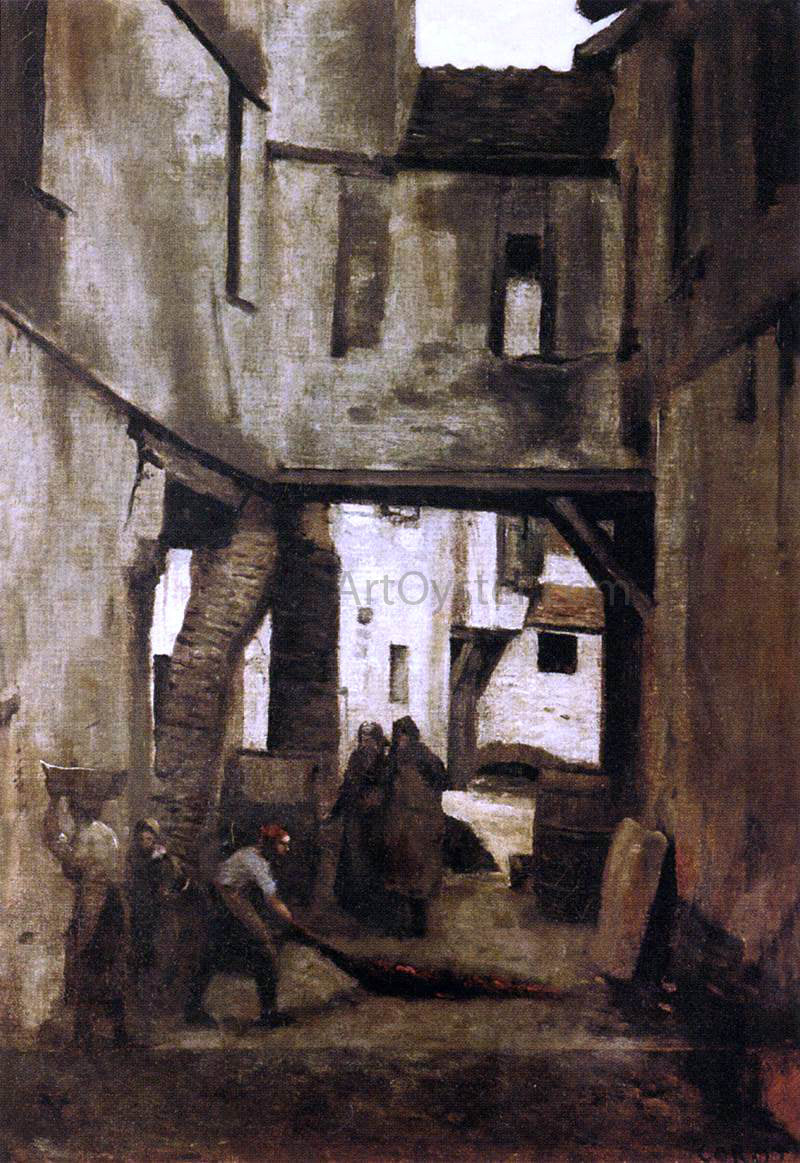 Jean-Baptiste-Camille Corot The Tanneries of Mantes - Canvas Print