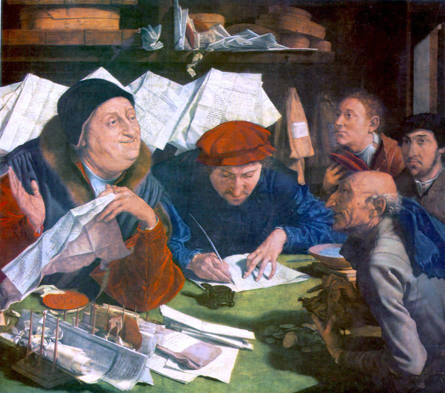 Marinus Van Reymerswaele The Tax Collector - Canvas Print
