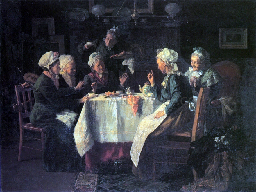 Louis C Moeller The Tea Party - Canvas Print