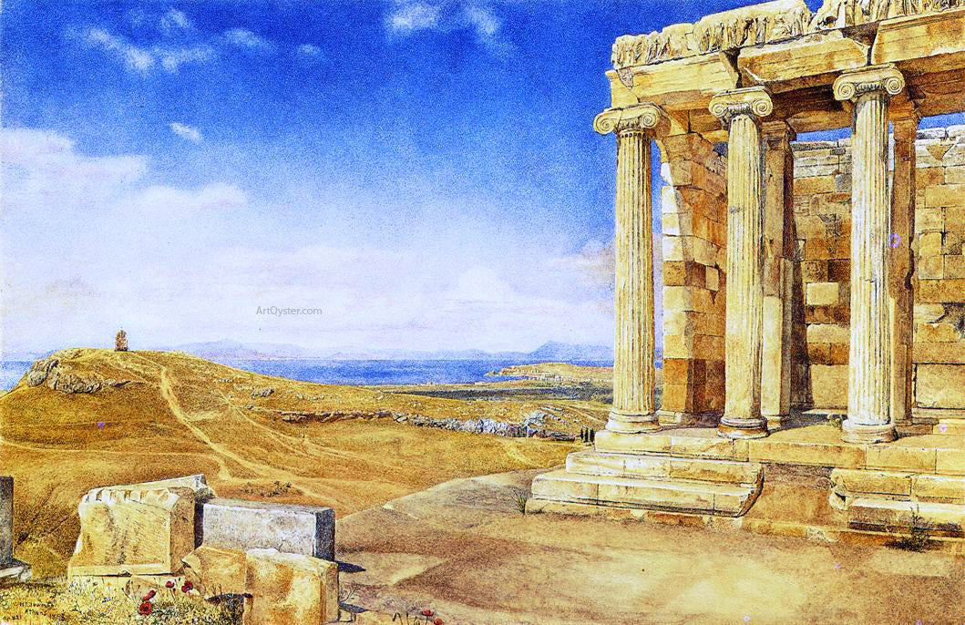 Henry Roderick Newman The Temple of Athena Nike on the Acropolis - Canvas Print