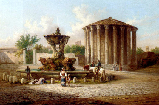 Johann Zahnd The Temple Of Vesta, Rome - Canvas Print