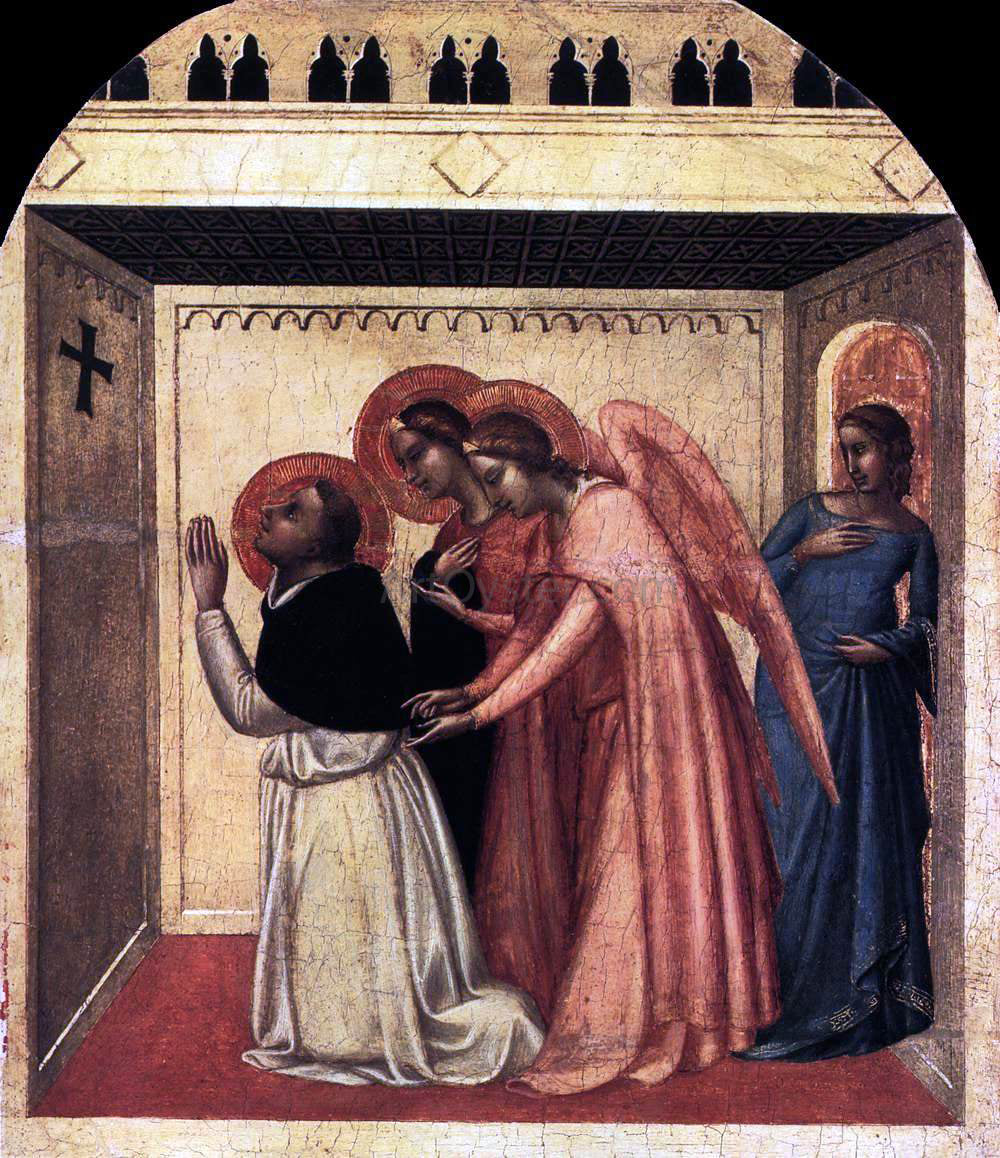 Bernardo Daddi The Temptation of St Thomas Aquinas - Canvas Print