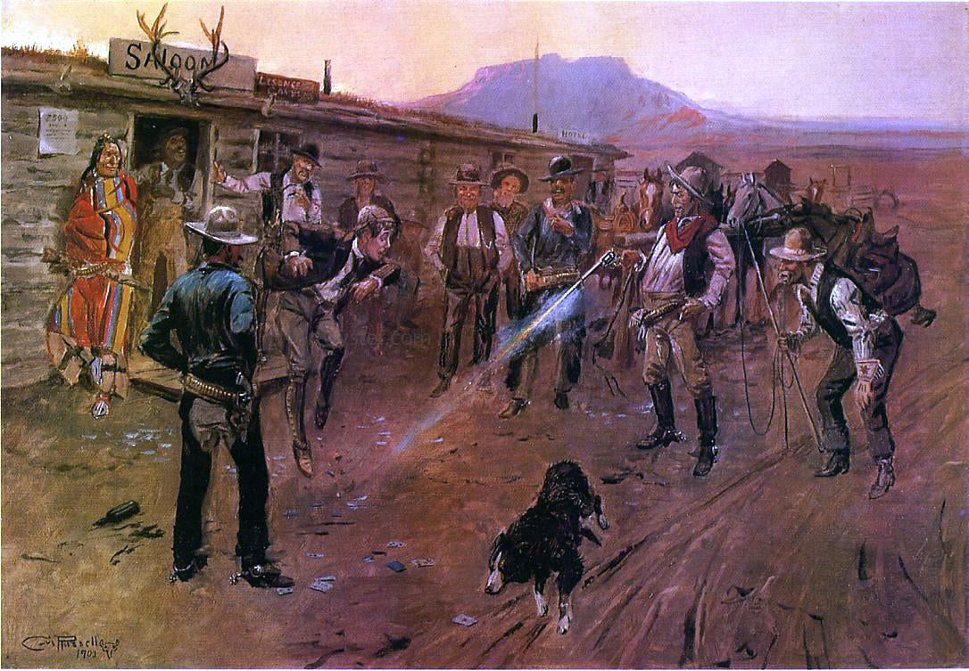 Charles Marion Russell The Tenderfoot - Canvas Print