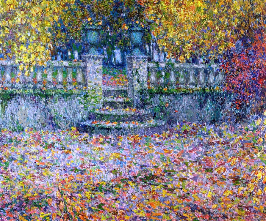 Henri Le Sidaner A Terrace, Autumn, Gerberoy - Canvas Print