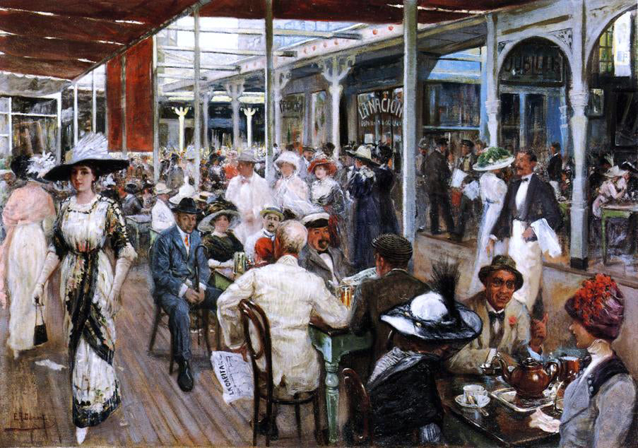 Eugenio Alvarez Dumont The Terrace Cafe, Mar del Plata, Argentina - Canvas Print