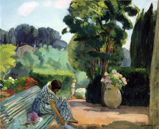 Henri Lebasque A Terrace in Pradet - Canvas Print