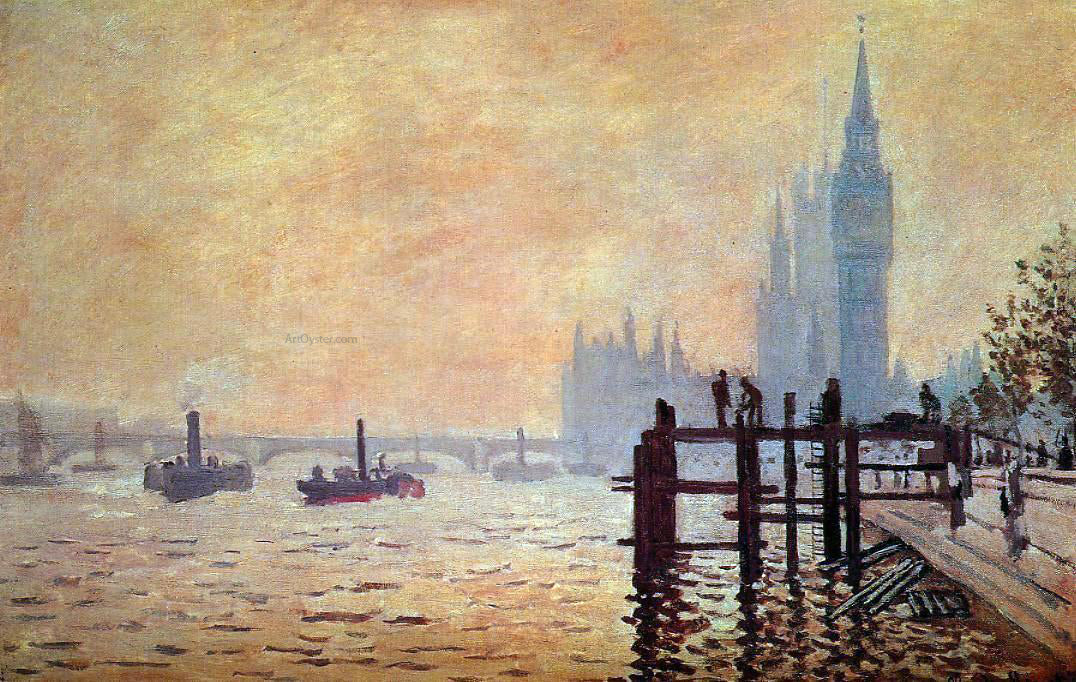 Claude Oscar Monet The Thames Below Westminster - Canvas Print