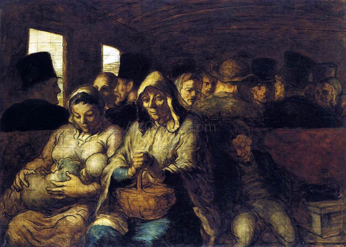 Honore Daumier The Third-class Carriage - Canvas Print