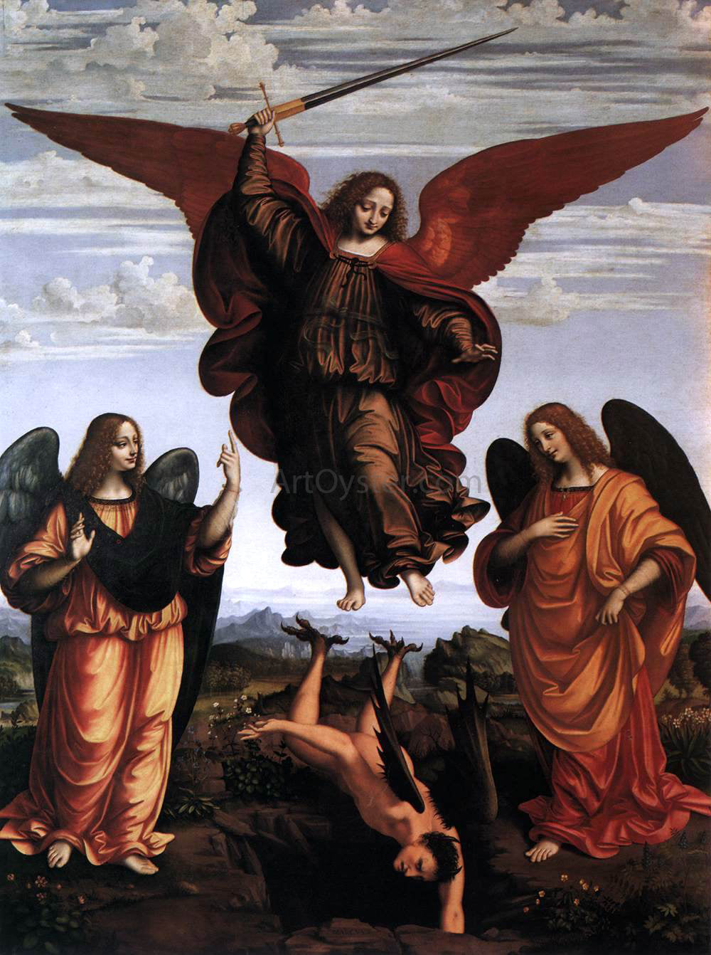 Marco D'Oggiono The Three Archangels - Canvas Print