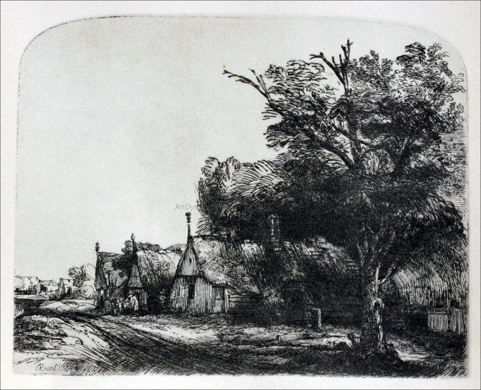 Rembrandt Van Rijn The Three Cottages - Canvas Print