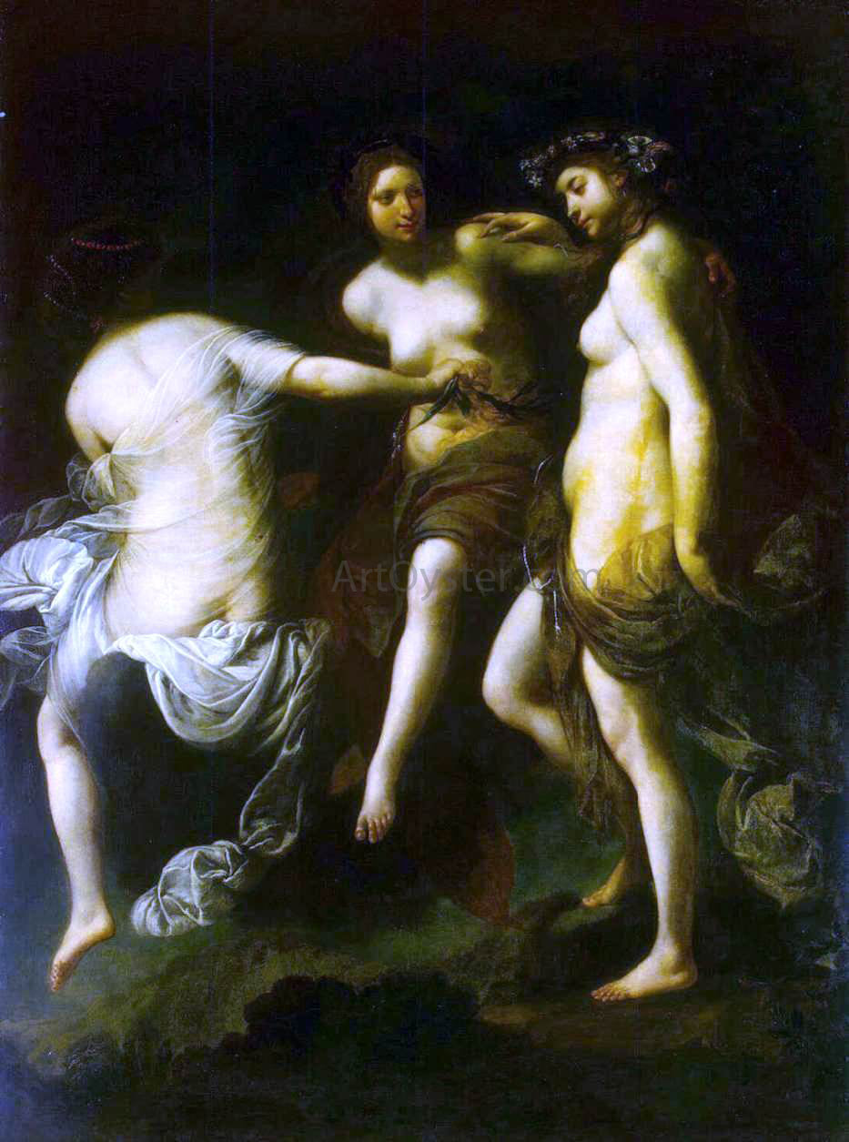 Francesco Furini The Three Graces - Canvas Print