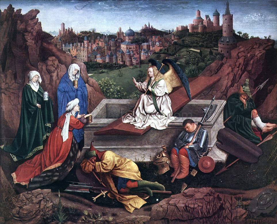 Hubert Van Eyck The Three Marys at the Tomb - Canvas Print