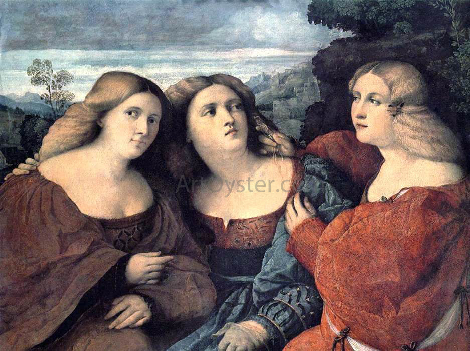 Palma Vecchio The Three Sisters (detail) - Canvas Print