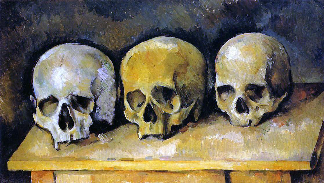 Paul Cezanne The Three Skulls - Canvas Print