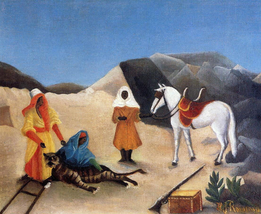 Henri Rousseau The Tiger Hunt - Canvas Print