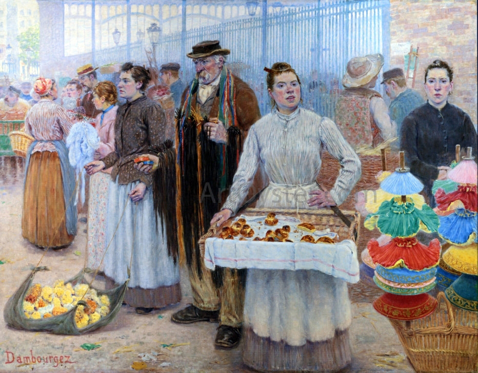 Edouard-Jean Dambourgez The Tinker Dealers of Les Halles - Canvas Print