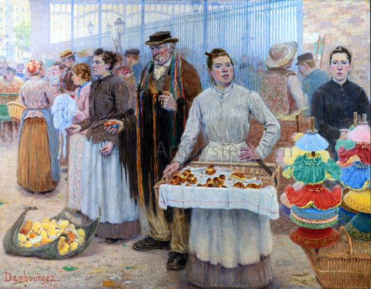 Edouard-Jean Dambourgez The Tinker Dealers of Les Halles - Canvas Print