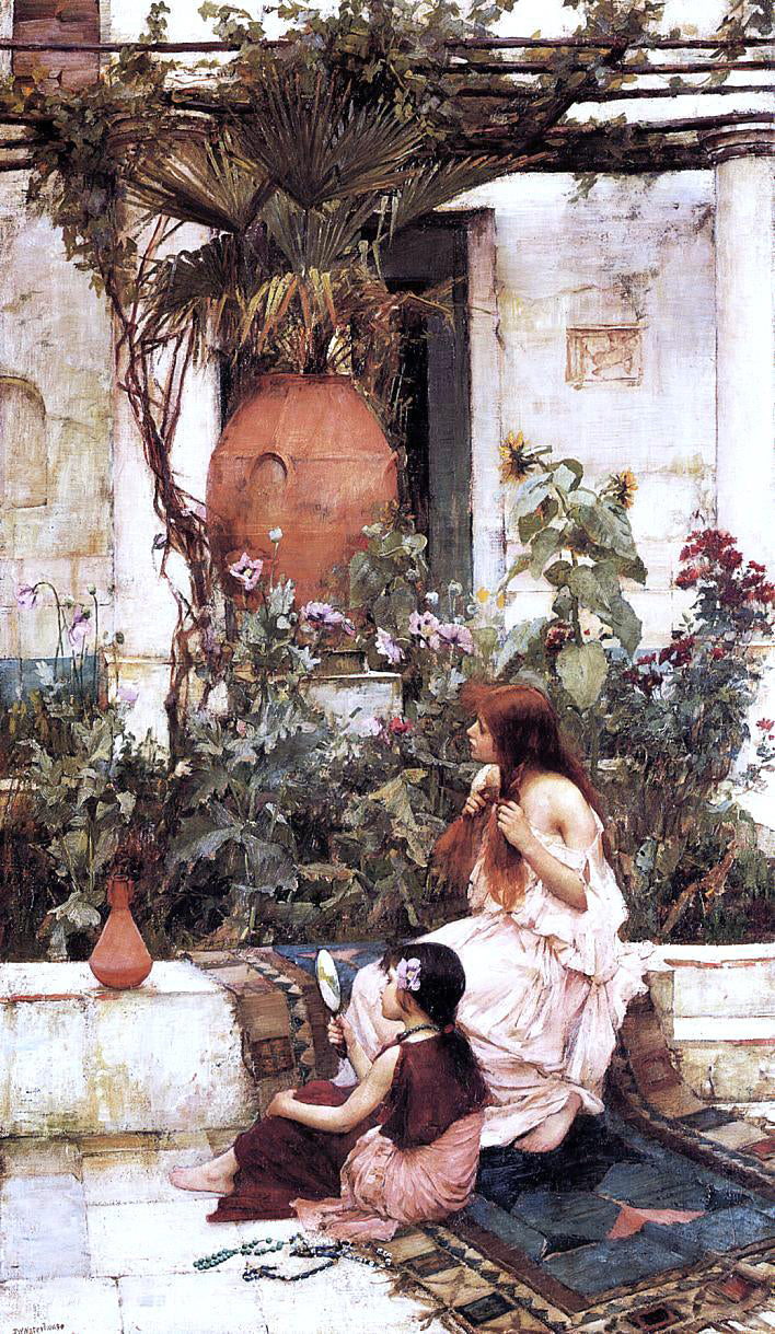 John William Waterhouse The Toilet (also known as At Capri) - Canvas Print