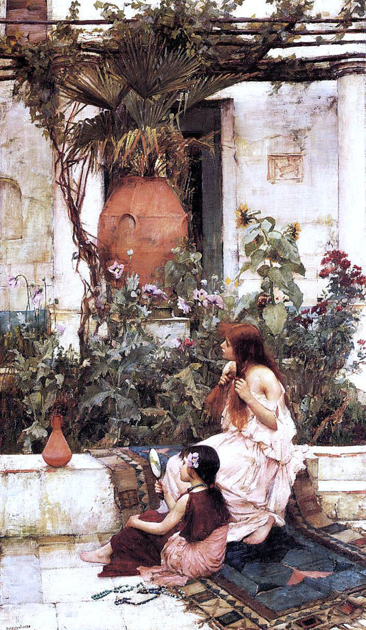 John William Waterhouse The Toilet (also known as At Capri) - Canvas Print