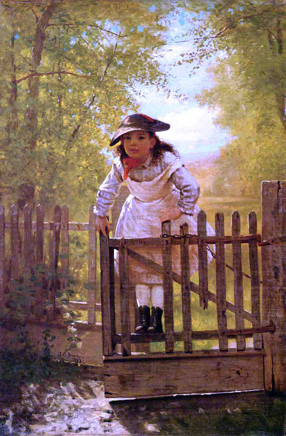 John George Brown A Tomboy - Canvas Print