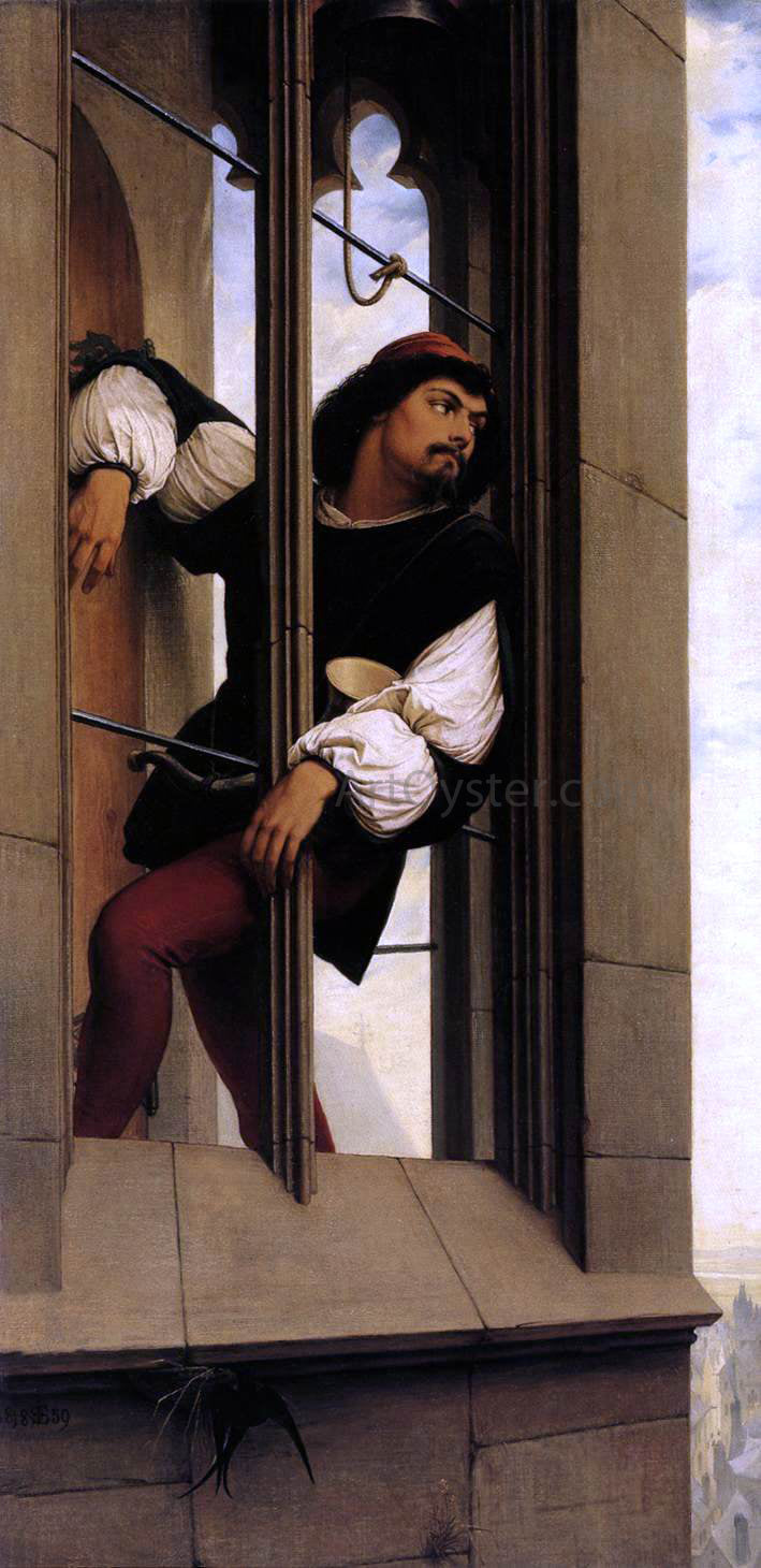 Edward Jakob Von Steinle The Tower Watchman - Canvas Print