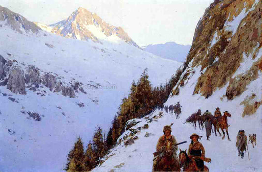 Henry F Farney The Trail Over the Pass - Canvas Print