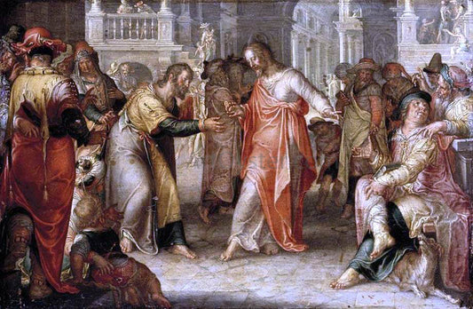 Joachim Wtewael The Tribute Money - Canvas Print
