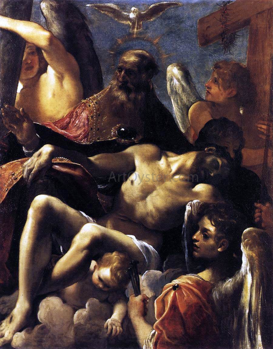 Lodovico Carracci The Trinity with the Dead Christ - Canvas Print
