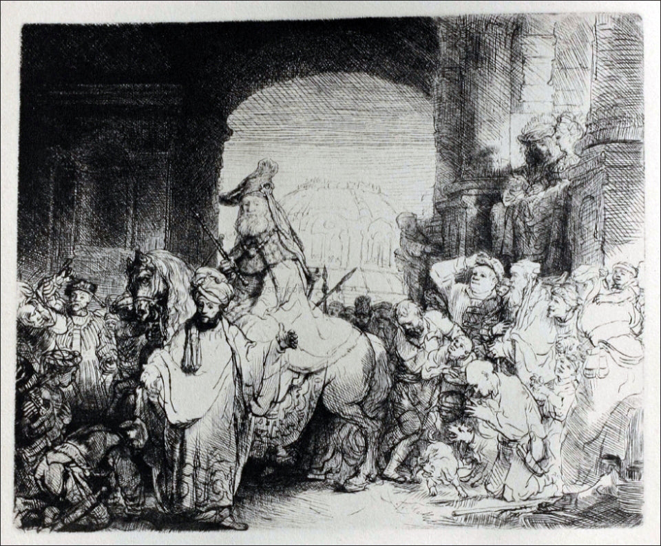 Rembrandt Van Rijn The Triumph of Mordacai - Canvas Print