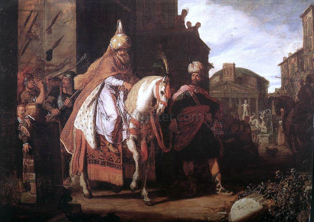 Pieter Lastman The Triumph of Mordecai - Canvas Print