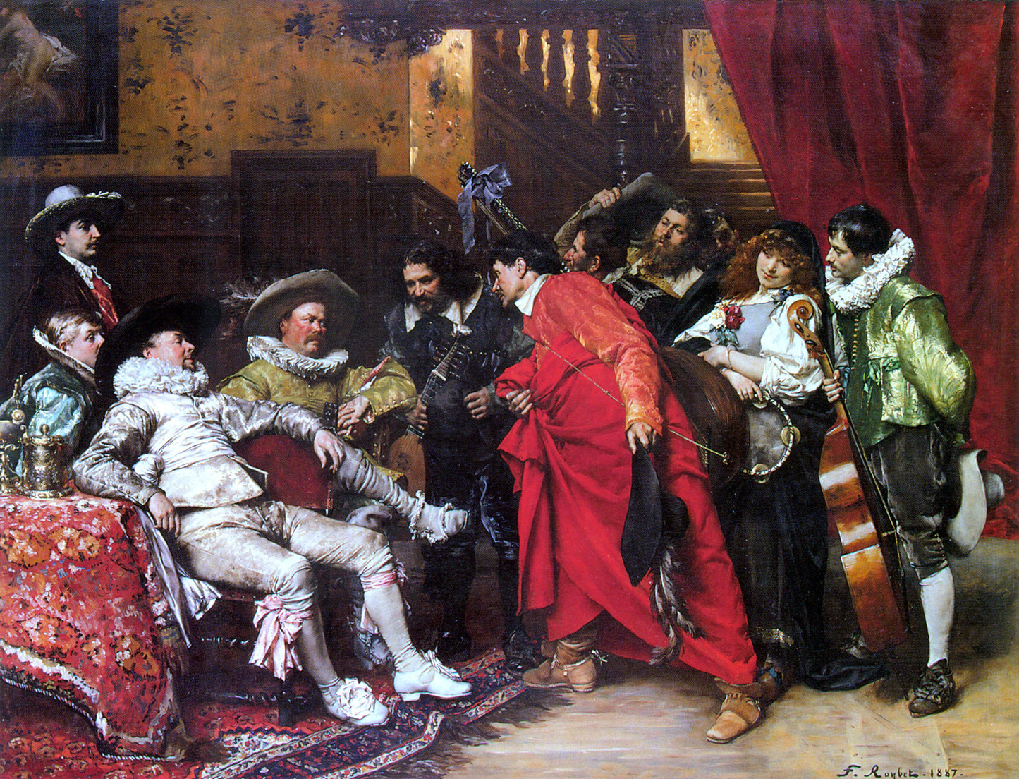 Ferdinand Roybet The Troubadours - Canvas Print