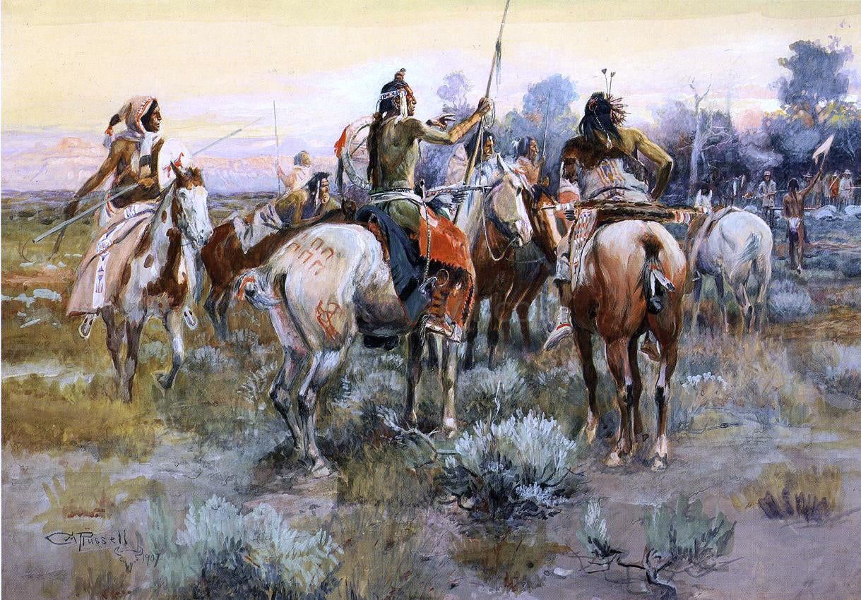 Charles Marion Russell A Truce - Canvas Print