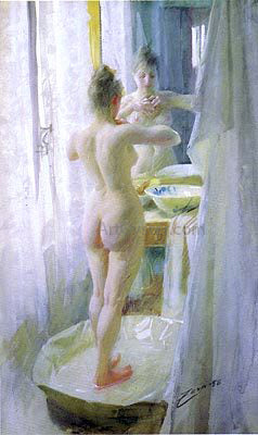Anders Zorn A Tub - Canvas Print