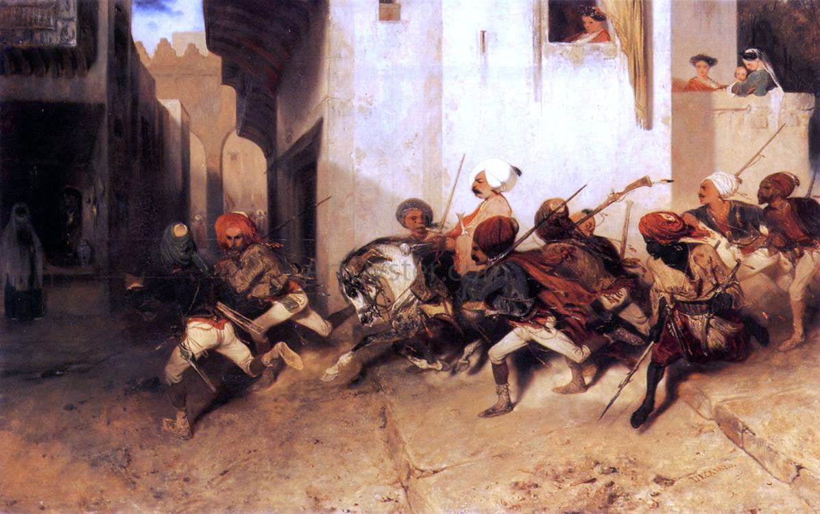 Alexandre Gabriel Decamps The Turkish Patrol - Canvas Print