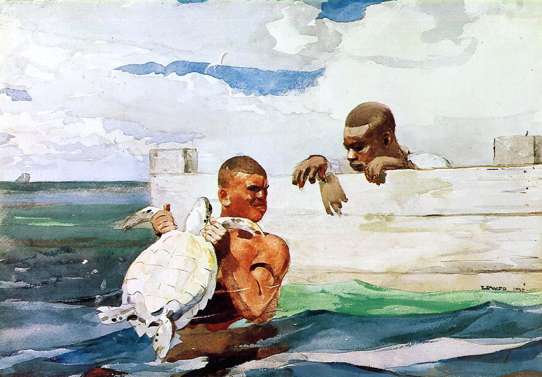 Winslow Homer The Turtle Pond - Canvas Print