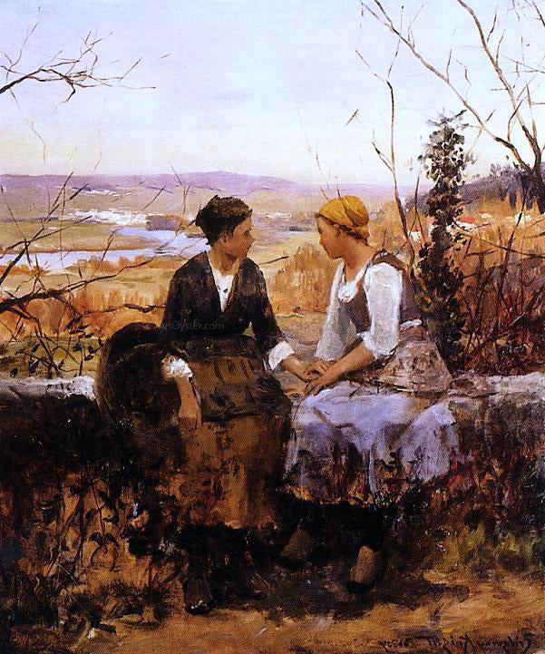Daniel Ridgway Knight The Two Friends - Canvas Print