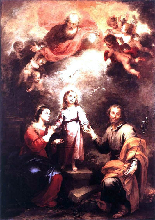 Bartolome Esteban Murillo The Two Trinities - Canvas Print