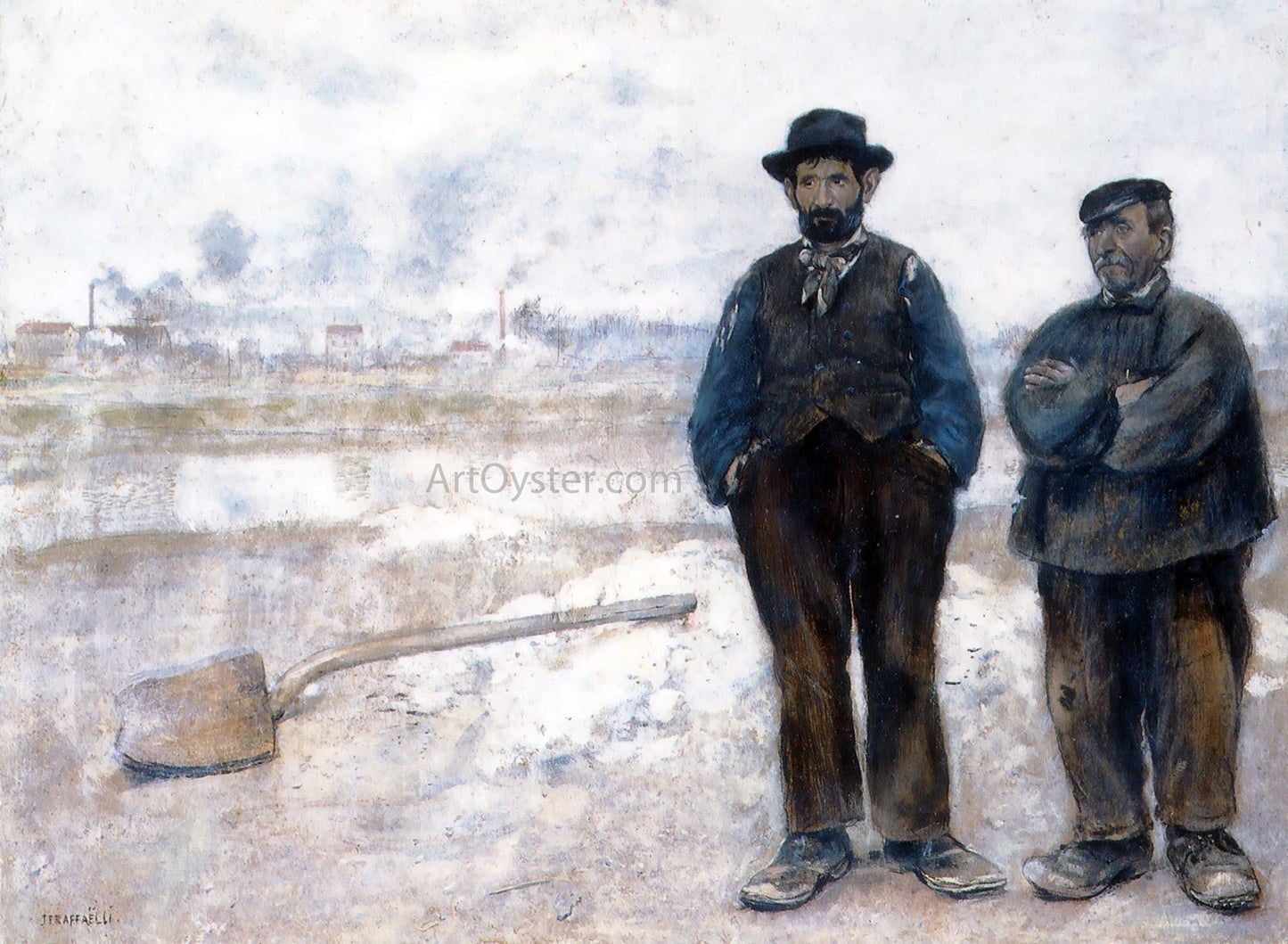 Jean-Francois Raffaelli The Two Workmen - Canvas Print