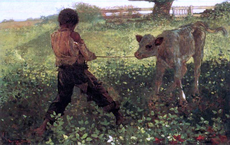 Winslow Homer The Unruly Calf - Canvas Print